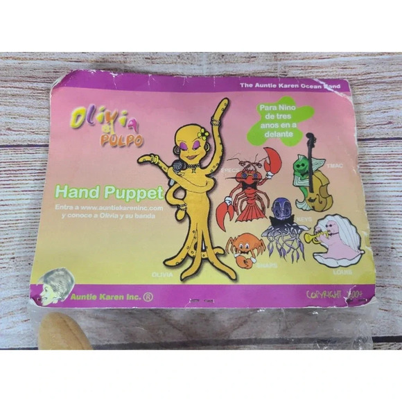 Aunt Karen Ocean Band Plush Olivia The Octopus Hand Puppet New Old Stock 2004 - Picture 4 of 4